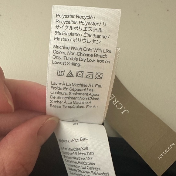 J.Crew Curved-Waist Cheeky Bikini Bottom Size Large Navy Blue - Picture 4 of 6